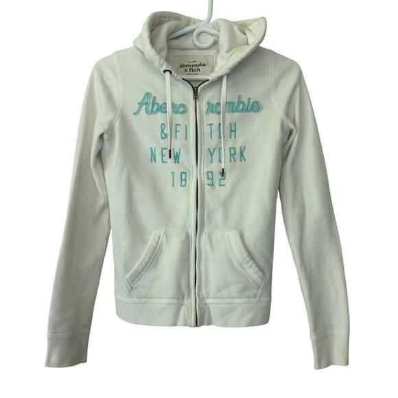 Abercrombie & Fitch Tops - Vintage Abercrombie & Fitch full zip New York hoodie  Y2K logo spell out S